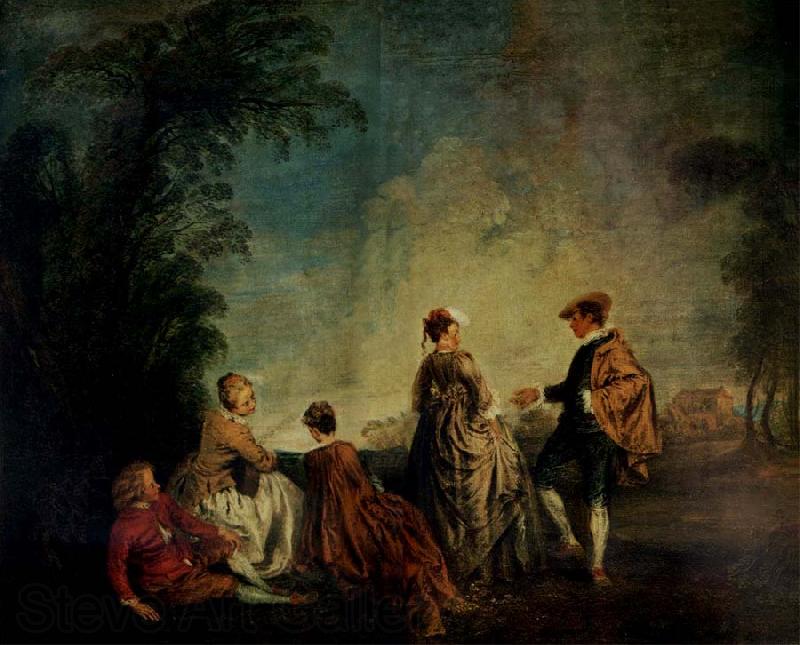 WATTEAU, Antoine An Embarrassing Proposal Norge oil painting art